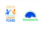 Two logos with text reading 'Investing in the Brighter Borough - Wandsworth Grant Fund' and 'The Brighter Borough - Wandsworth'.