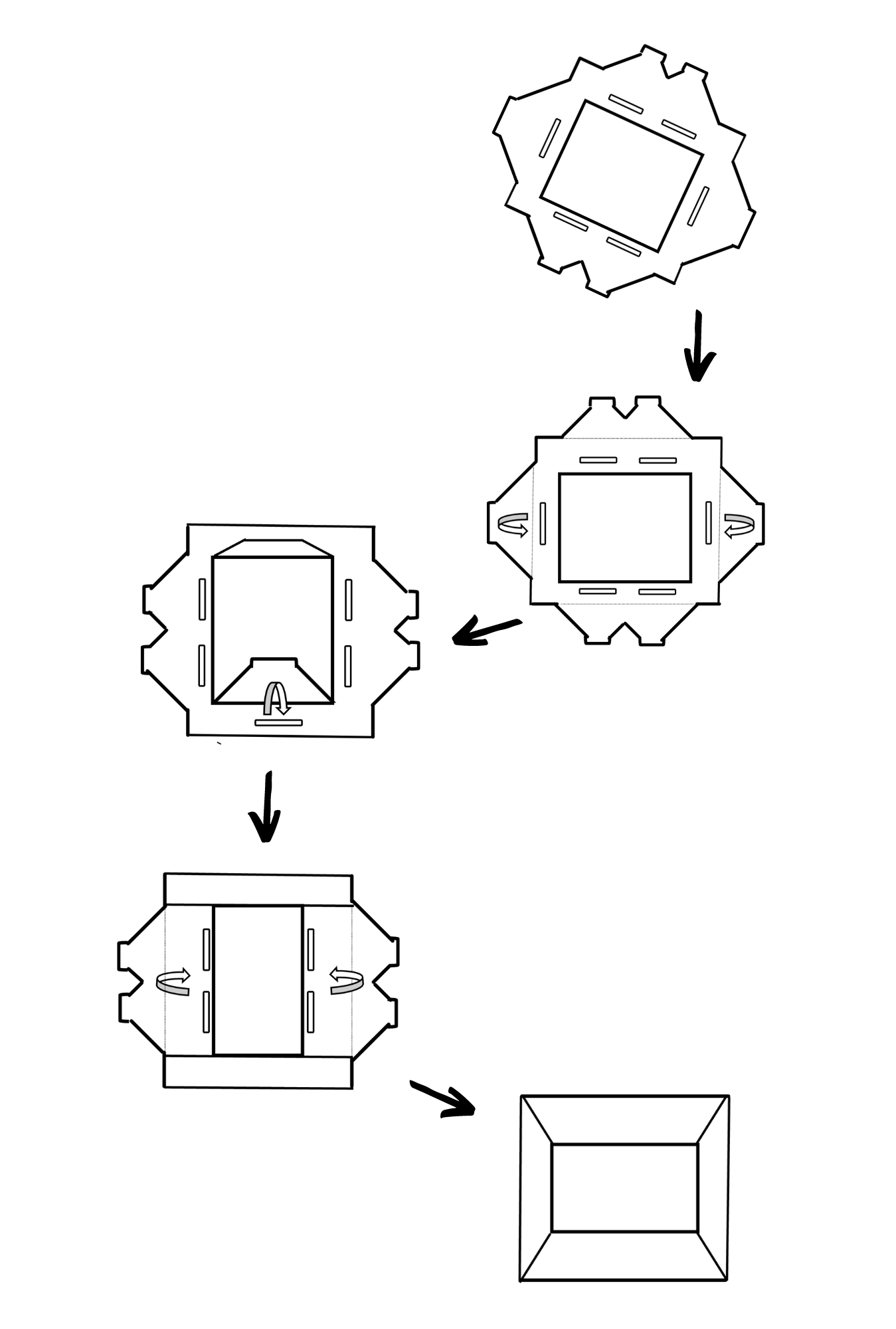 Illustrated guide to folding the frames.